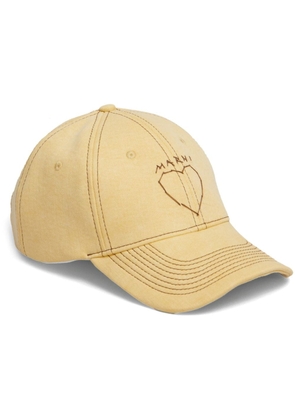 Marni logo-embroidered baseball cap - Yellow