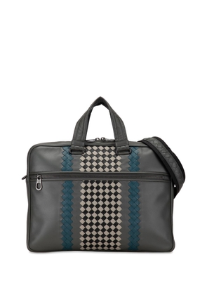 Bottega Veneta Pre-Owned 2012-2023 Intrecciato-Trimmed Leather Briefcase business bag - Grey