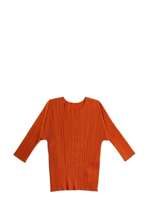 Pleats Please Issey Miyake Monthly Colors: April pleated T-shirt - Orange