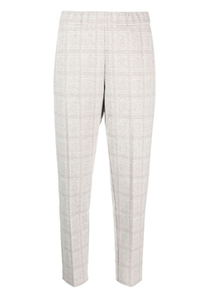 Le Tricot Perugia plaid check-pattern tapered-leg trousers - Grey