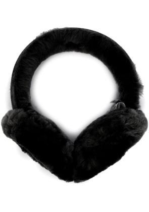 UGG logo-patch faux-fur headband - Black