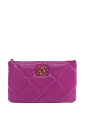 CHANEL Pre-Owned 2020 Small Lambskin 19 O Case pouch - Purple