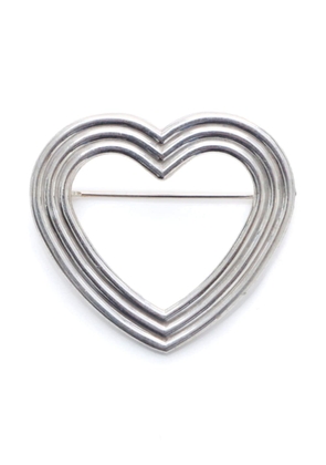 Tiffany & Co. Pre-Owned textured heart brooch - Silver