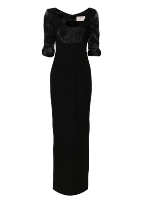 V:PM ATELIER Flora scoop-neck gown - Black