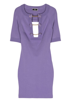 Elisabetta Franchi decorative-buttons minidress - Purple