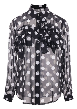 Comme Des Garçons bow-detailing polka-dot shirt - Black