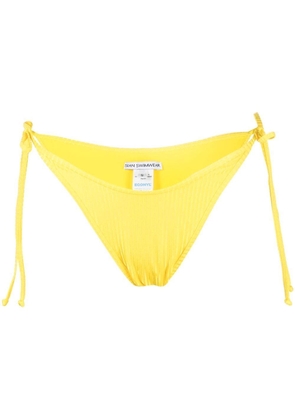 Sian Swimwear side-tie ribbed bikini bottoms - Yellow