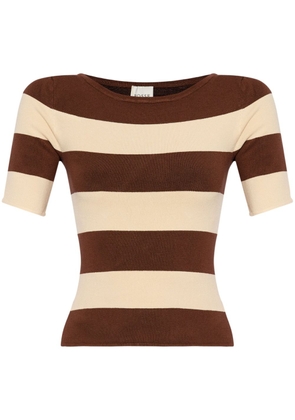 Posse Theo striped stretch-knit top - Brown