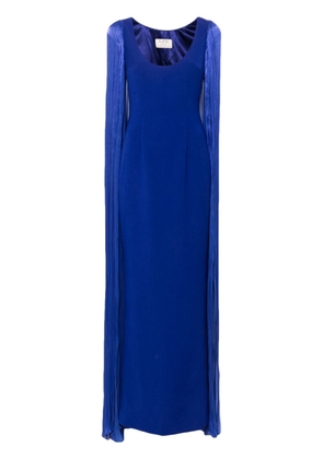 V:PM ATELIER Charlotte cape-insert gown - Blue