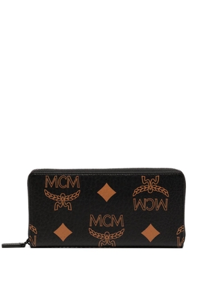 MCM large Maxi Visetos zip-around wallet - Black