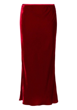 V:PM ATELIER Burlesque midi velvet skirt - Red