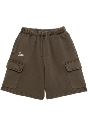 PATTA logo-print cotton-blend track shorts - Brown