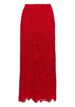 Valentino Garavani guipure-lace A-line maxi skirt - Red