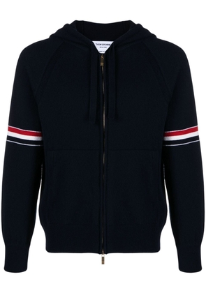 Thom Browne RWB stripe cashmere hoodie - Black