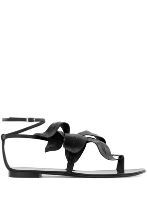 Giuseppe Zanotti flower appliqué flat sandals - Black