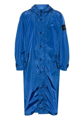 Kiton hooded long raincoat - Blue