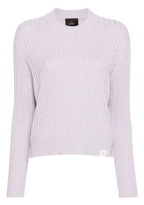 Peuterey cable-knit cotton jumper - Purple