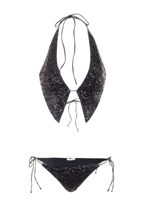 Oséree Paillettes Tie bikini - Black