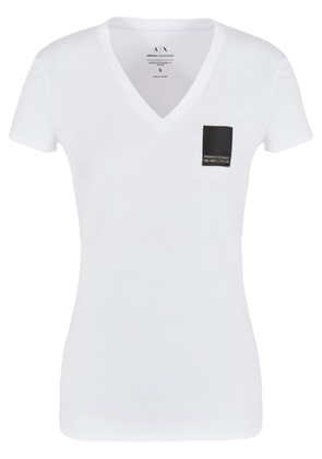 Armani Exchange logo-appliqué cotton T-shirt - White