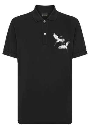 Billionaire logo-print cotton polo shirt - Black