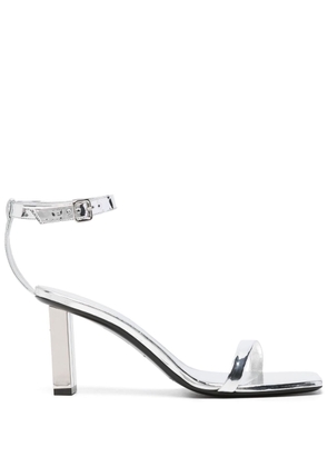 Courrèges 95mm metallic-finish leather sandals - Silver