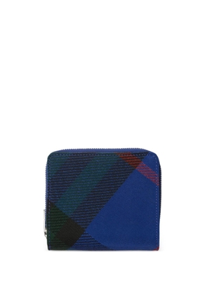 Burberry checked leather wallet - Blue