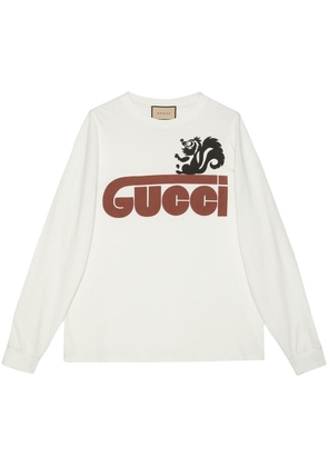 Gucci Skunk-embroidered cotton sweatshirt - White