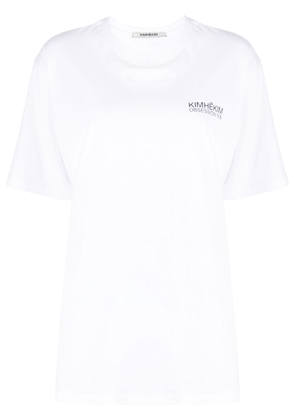 Kimhekim logo-print cotton T-shirt - White