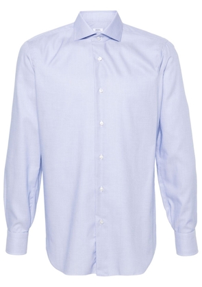 Barba jacquard cotton shirt - Blue