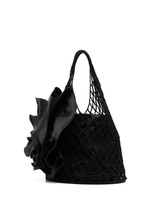 Magda Butrym Devana floral-appliqué mini bag - Black