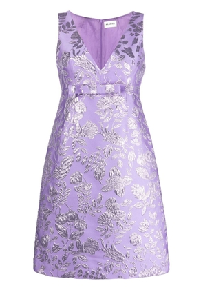 P.A.R.O.S.H. floral metallic-jacquard dress - Purple