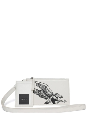 Lanvin x Future Leather eagle-print pouch - White