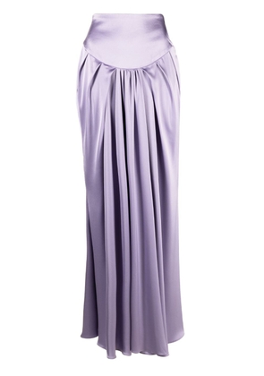 CONCEPTO mid-rise satin-finish maxi skirt - Purple