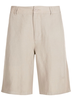 Armani Exchange straight-leg linen bermuda shorts - Neutrals