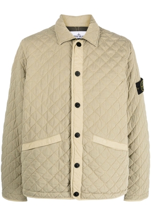 Stone Island quilted press-stud fastening bomber jacket - Green