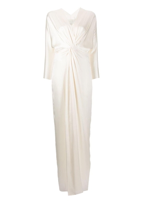 Michelle Mason twist-detail silk gown - Neutrals