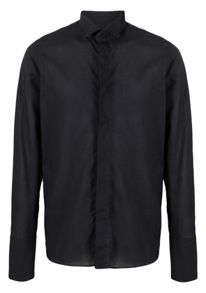 Tagliatore concealed-fastening cotton shirt - Black