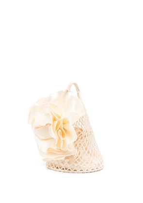 Magda Butrym Devana floral-appliqué mini bag - Neutrals