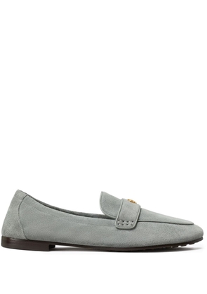 Tory Burch logo-plaque suede loafers - Blue