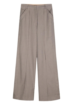 Acler wid-leg checked trousers - Brown