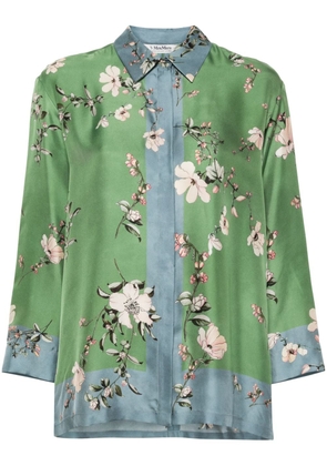 'S Max Mara floral-print silk shirt - Green