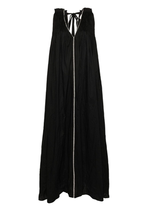 Alysi pleated cotton maxi dress - Black