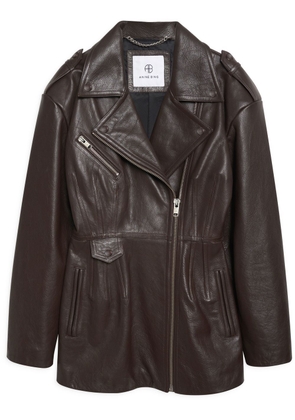 ANINE BING Raven leather biker jacket - Brown