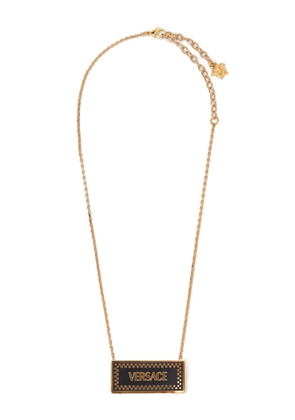 Versace logo-print necklace - Gold