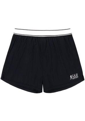 Sporty & Rich logo print runner shorts - Black