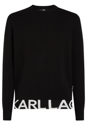 Karl Lagerfeld logo-hem organic-cotton jumper - Black