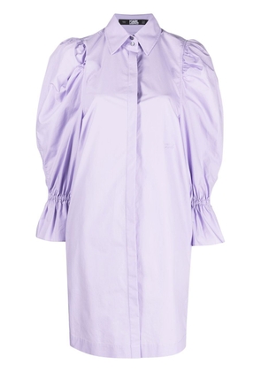 Karl Lagerfeld puff-sleeve organic-cotton shirt dress - Purple
