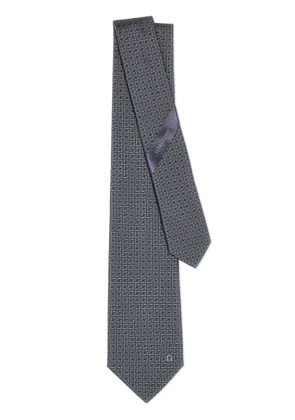 Ferragamo Gancini-jacquard silk tie - Grey