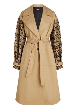 Karl Lagerfeld broderie-anglaise trench coat - Neutrals