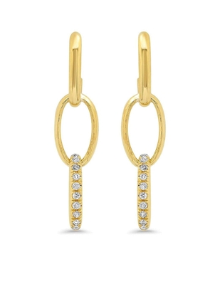 Jennifer Meyer 18kt yellow gold 3 Edith link pavé diamond earrings